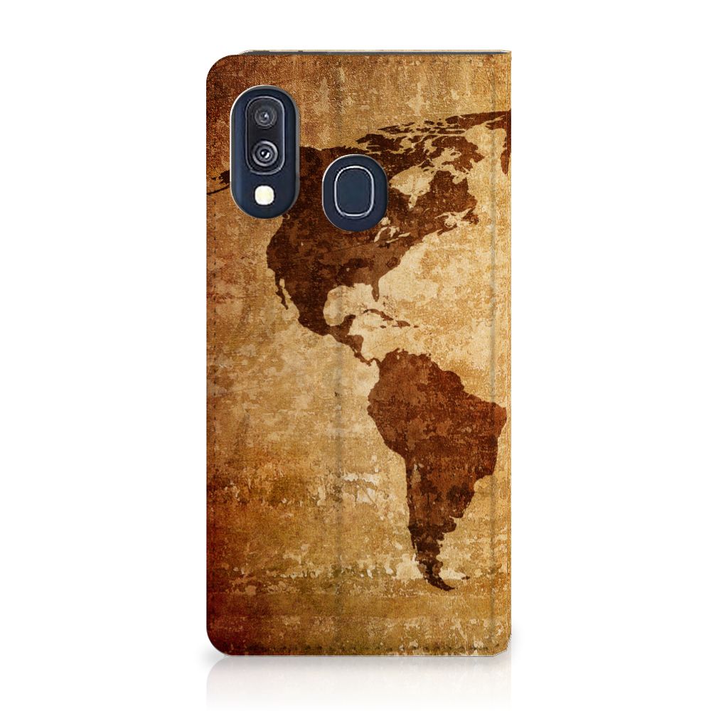 Samsung Galaxy A40 Book Cover Wereldkaart
