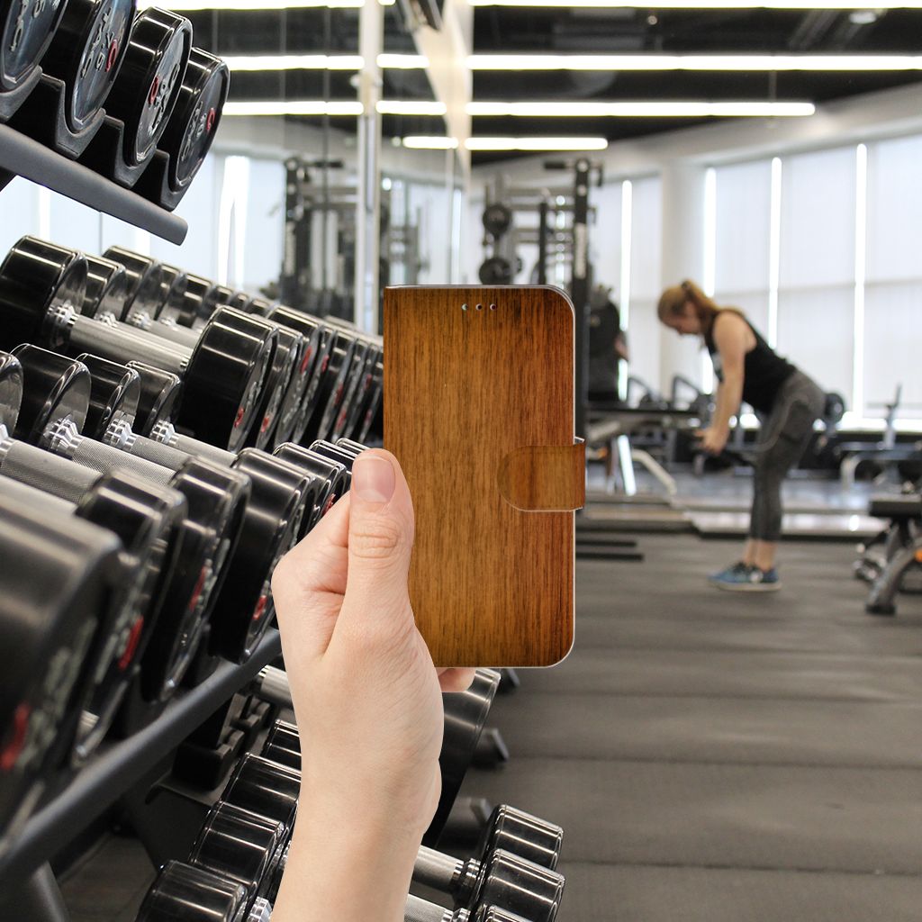 Samsung Galaxy A40 Book Style Case Donker Hout