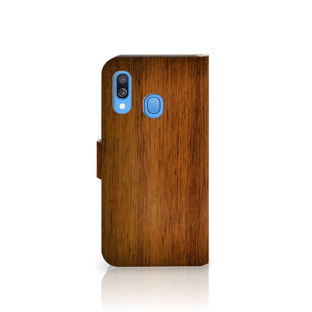 Samsung Galaxy A40 Book Style Case Donker Hout