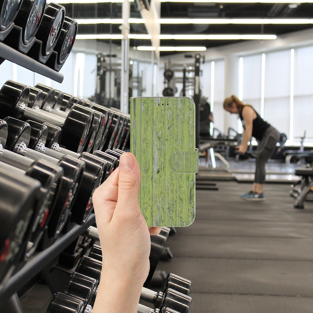Samsung Galaxy A40 Book Style Case Green Wood