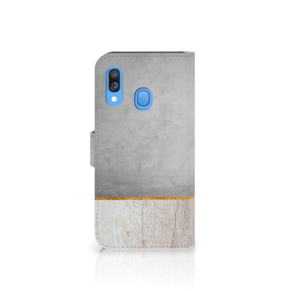 Samsung Galaxy A40 Book Style Case Wood Concrete