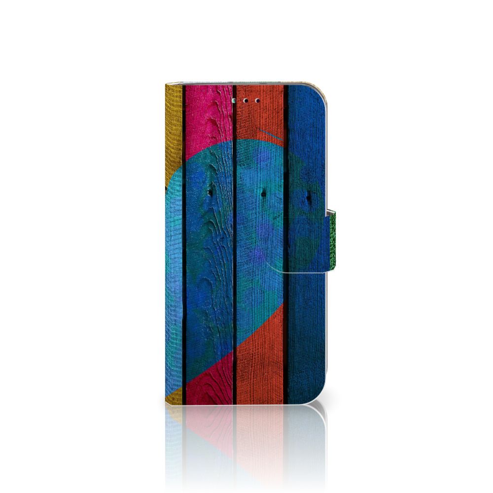Samsung Galaxy A40 Book Style Case Wood Heart - Cadeau voor je Vriend