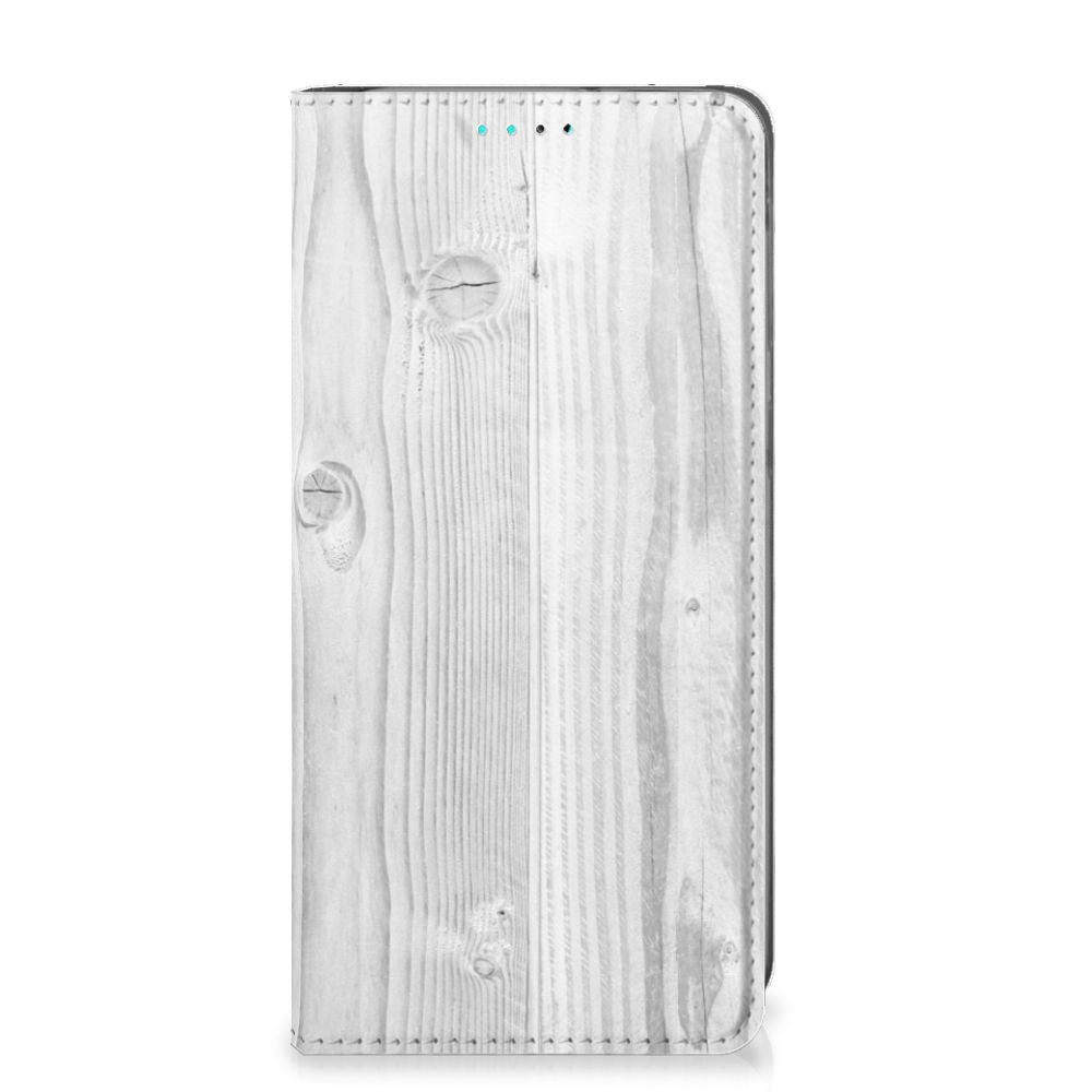 Samsung Galaxy A40 Book Wallet Case White Wood