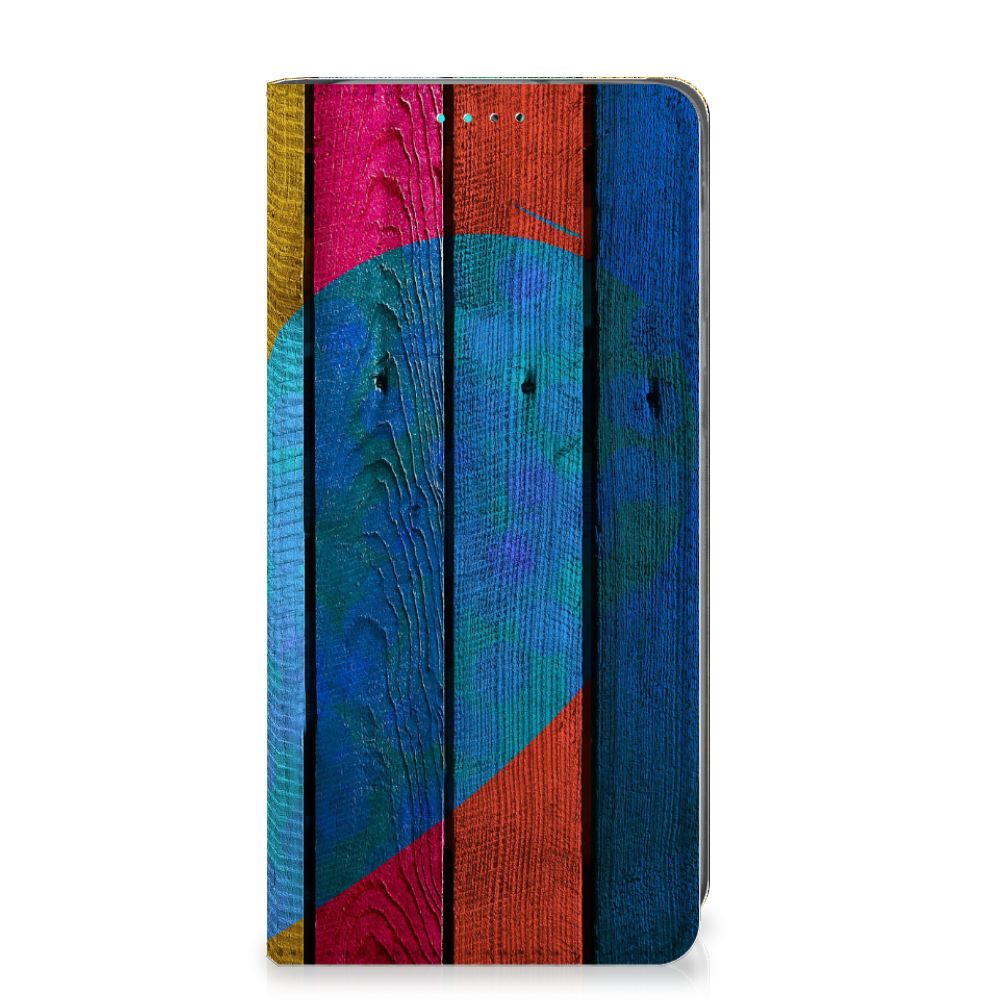 Samsung Galaxy A40 Book Wallet Case Wood Heart - Cadeau voor je Vriend
