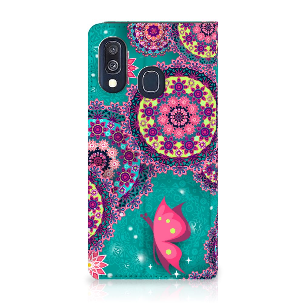 Samsung Galaxy A40 Bookcase Cirkels en Vlinders