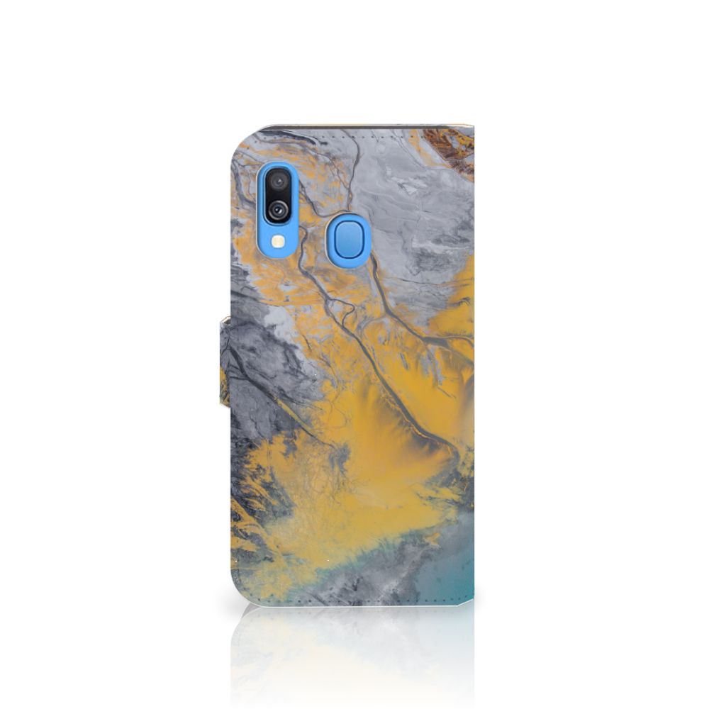 Samsung Galaxy A40 Bookcase Marble Blue Gold