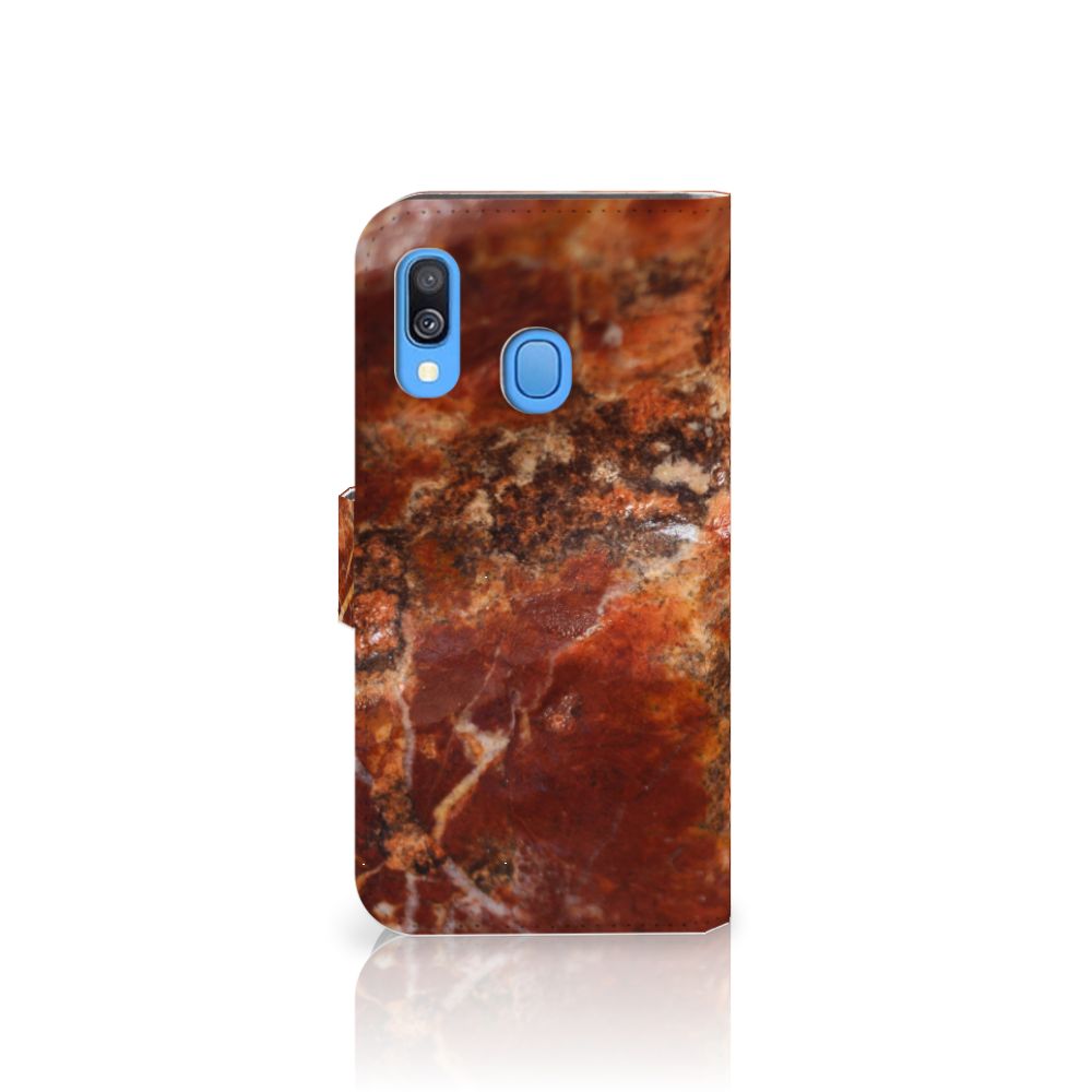 Samsung Galaxy A40 Bookcase Marmer Bruin
