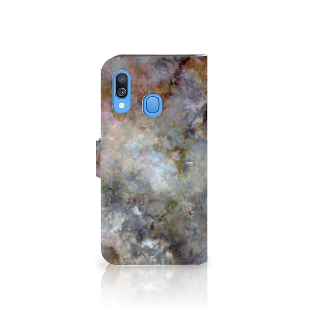Samsung Galaxy A40 Bookcase Marmer Grijs