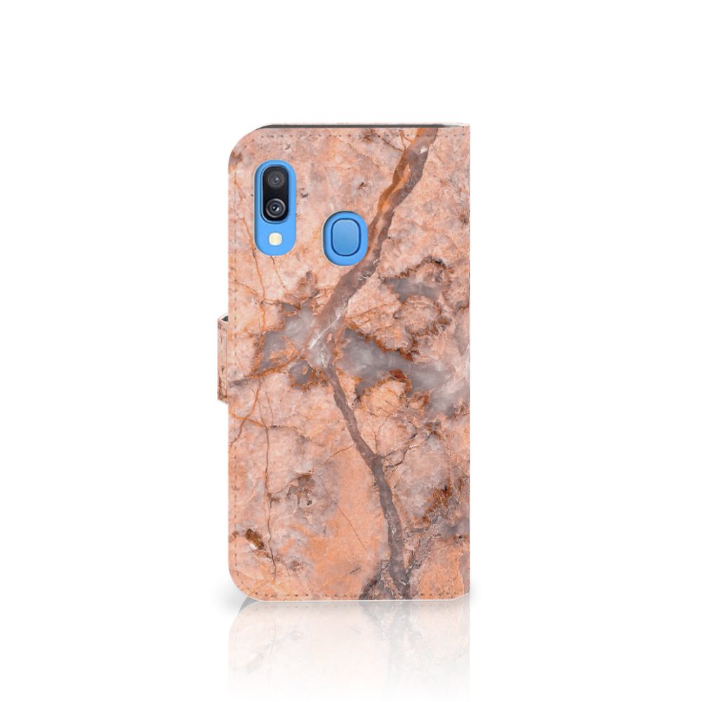 Samsung Galaxy A40 Bookcase Marmer Oranje