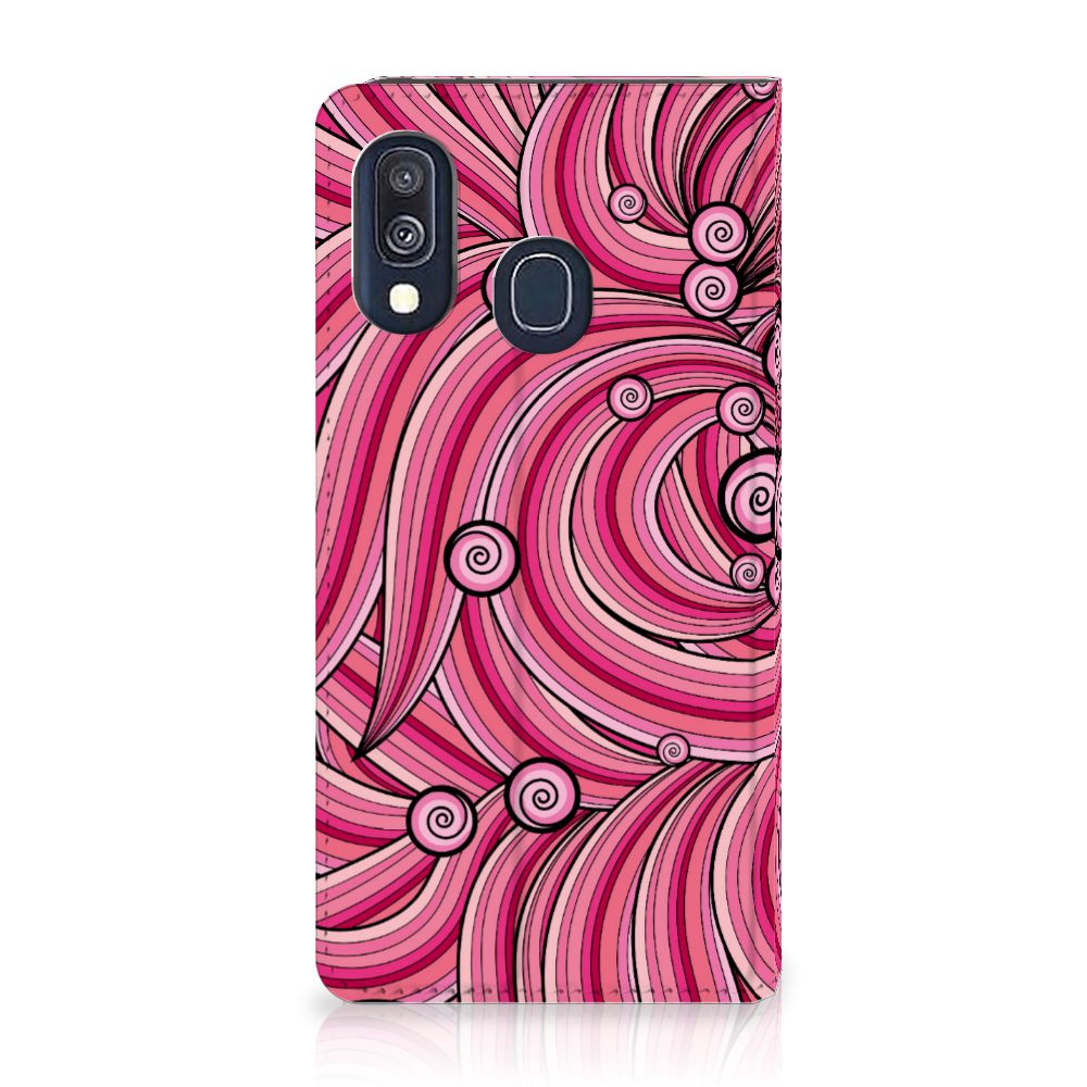 Samsung Galaxy A40 Bookcase Swirl Pink