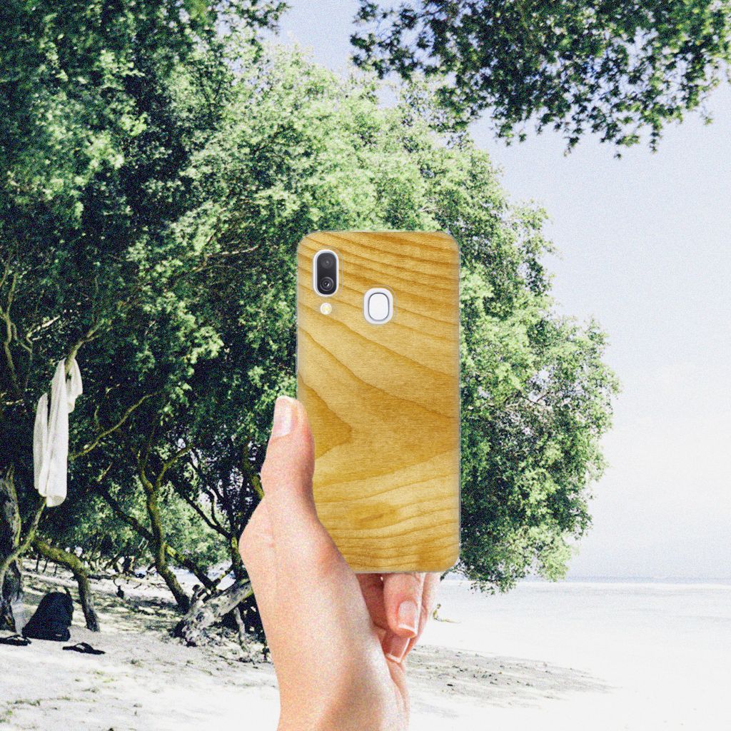 Samsung Galaxy A40 Bumper Hoesje Licht Hout
