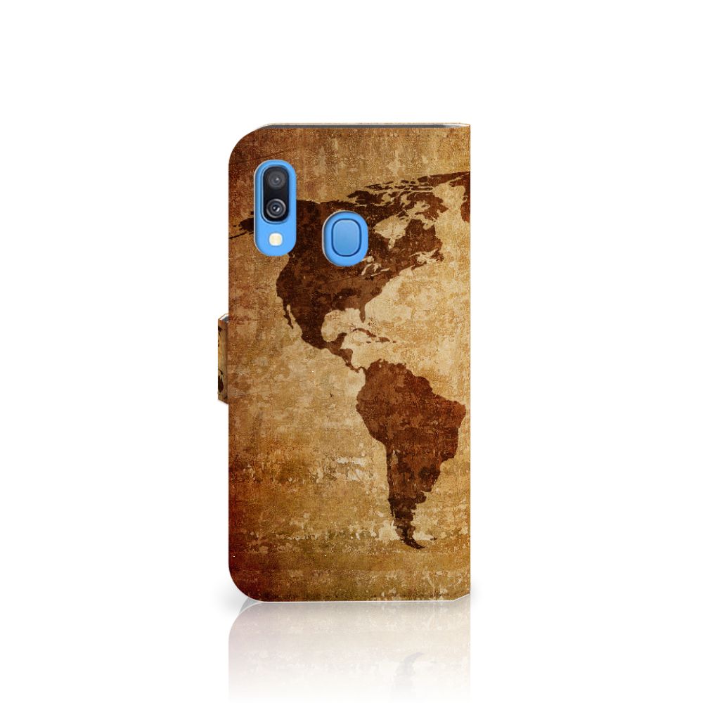Samsung Galaxy A40 Flip Cover Wereldkaart