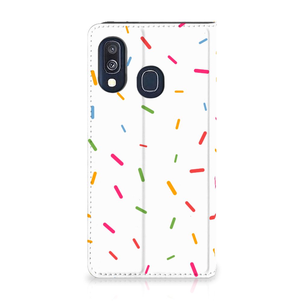 Samsung Galaxy A40 Flip Style Cover Donut Roze