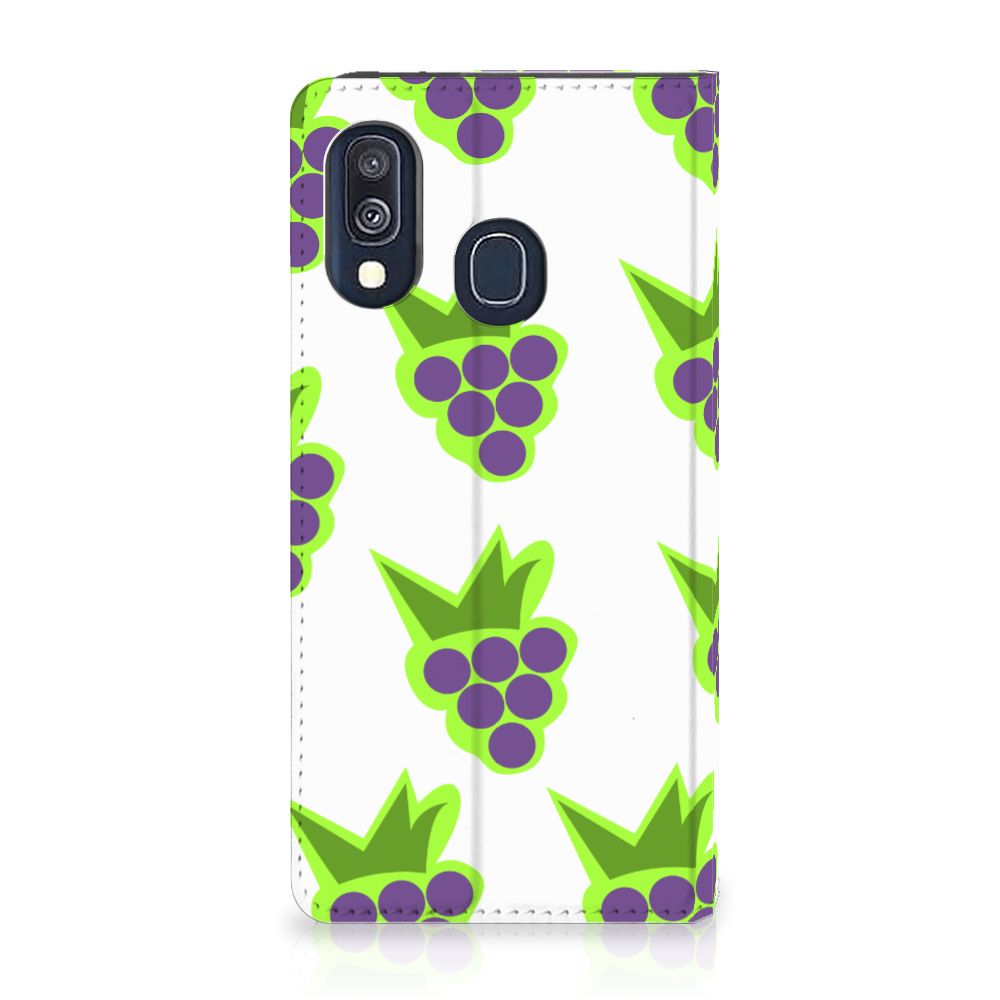 Samsung Galaxy A40 Flip Style Cover Druiven