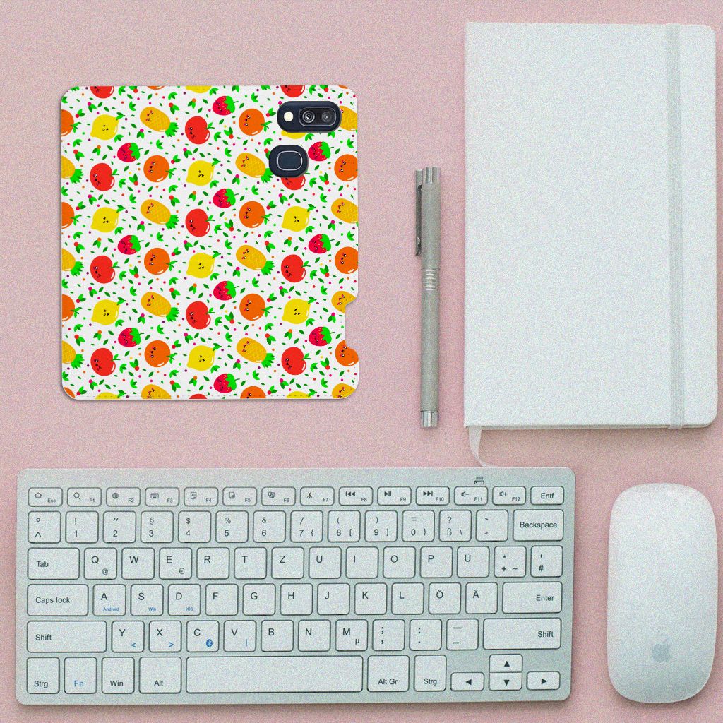 Samsung Galaxy A40 Flip Style Cover Fruits