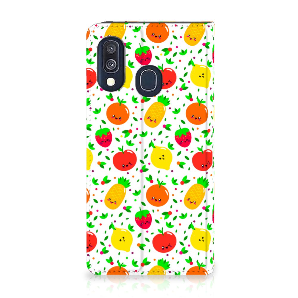 Samsung Galaxy A40 Flip Style Cover Fruits