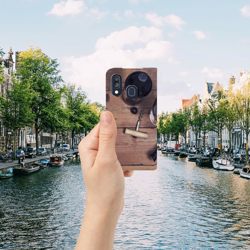 Samsung Galaxy A40 Flip Style Cover Wijn