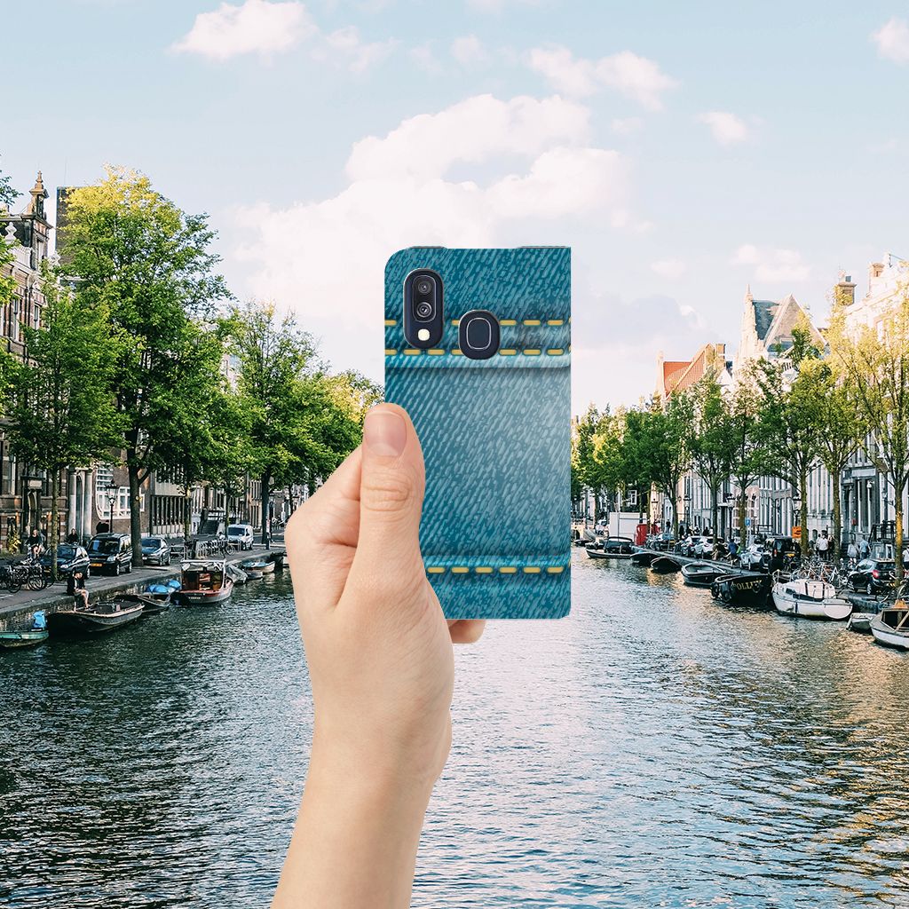 Samsung Galaxy A40 Hippe Standcase Jeans