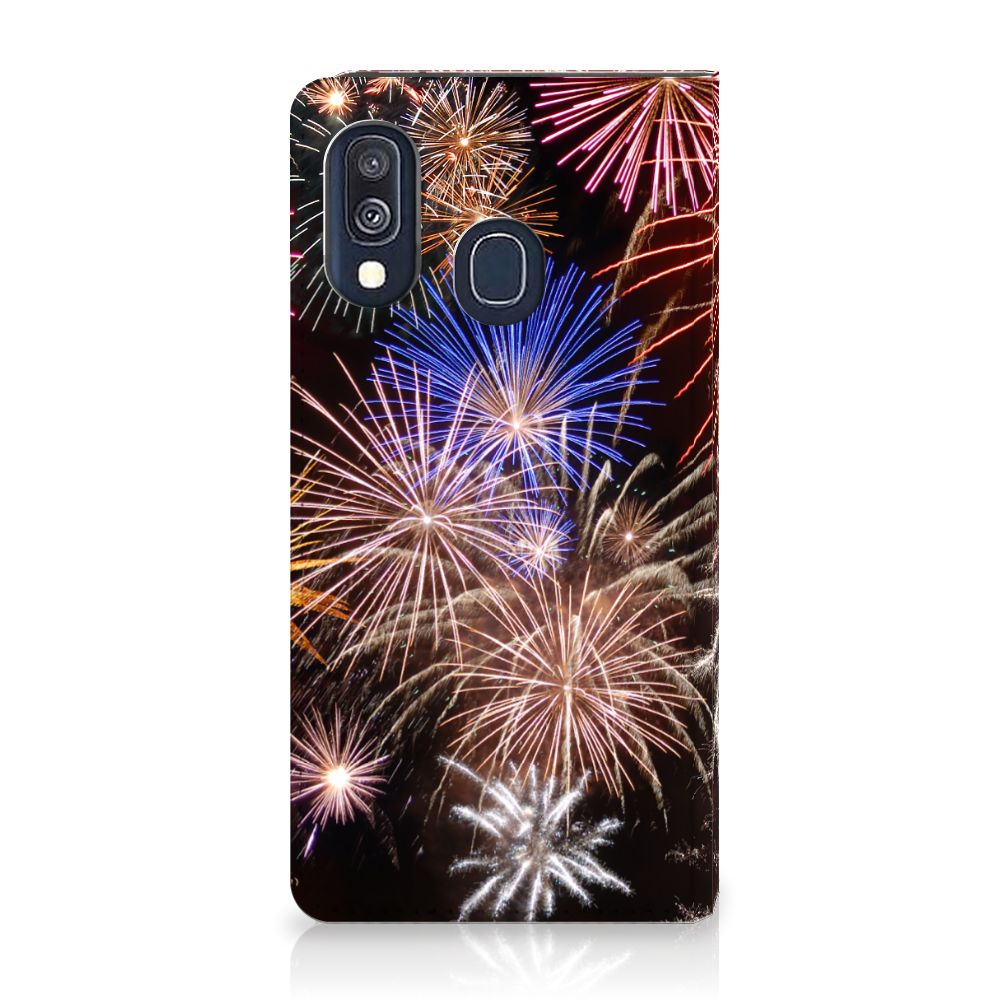 Samsung Galaxy A40 Hippe Standcase Vuurwerk