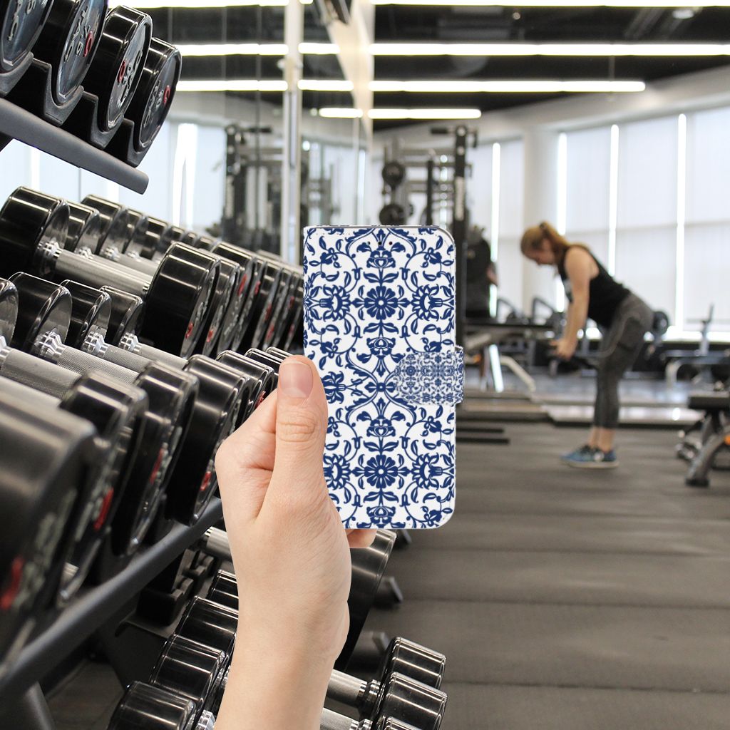 Samsung Galaxy A40 Hoesje Flower Blue