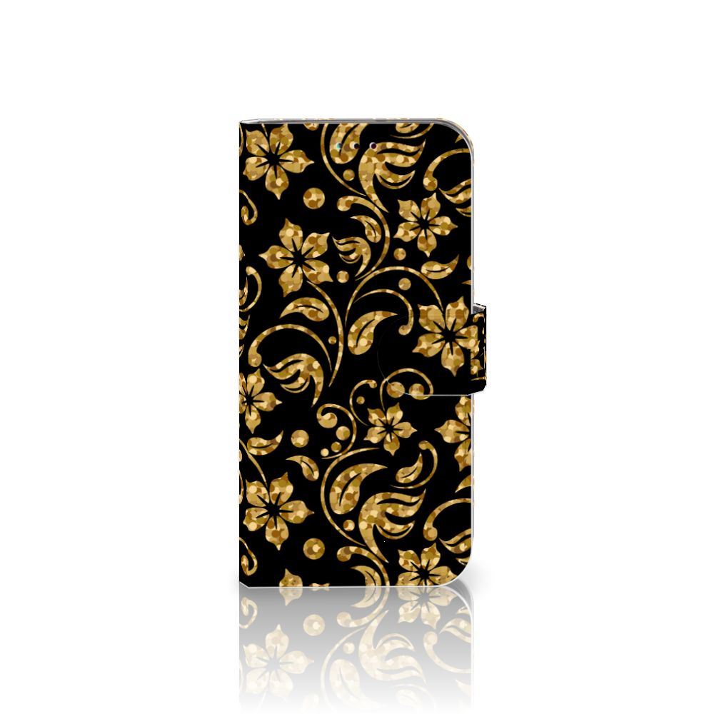 Samsung Galaxy A40 Hoesje Gouden Bloemen
