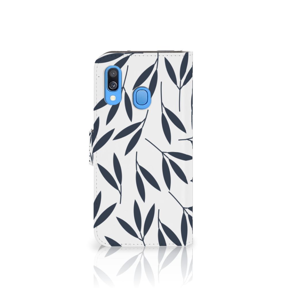 Samsung Galaxy A40 Hoesje Leaves Blue