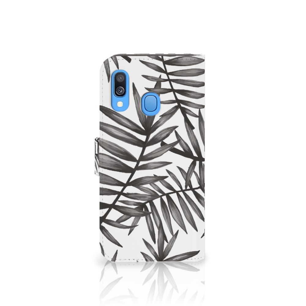 Samsung Galaxy A40 Hoesje Leaves Grey