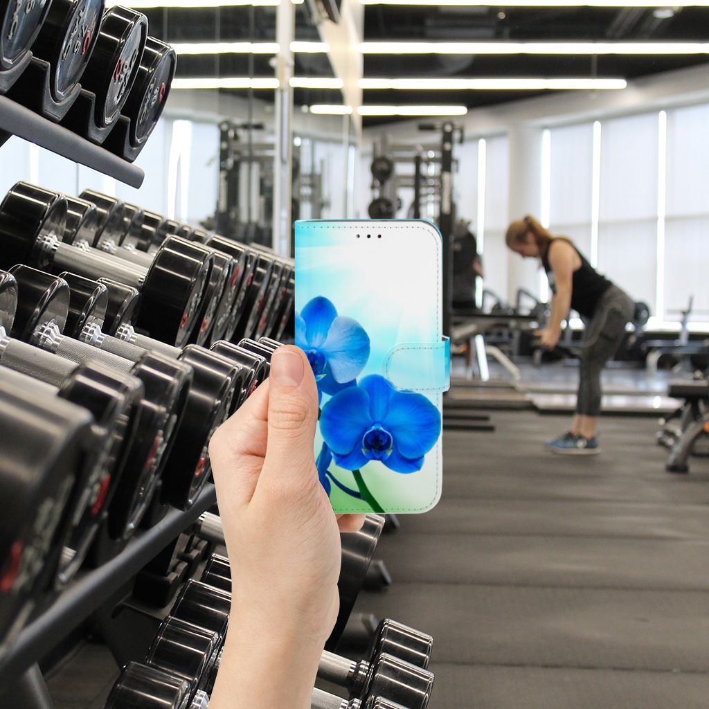 Samsung Galaxy A40 Hoesje Orchidee Blauw - Cadeau voor je Moeder