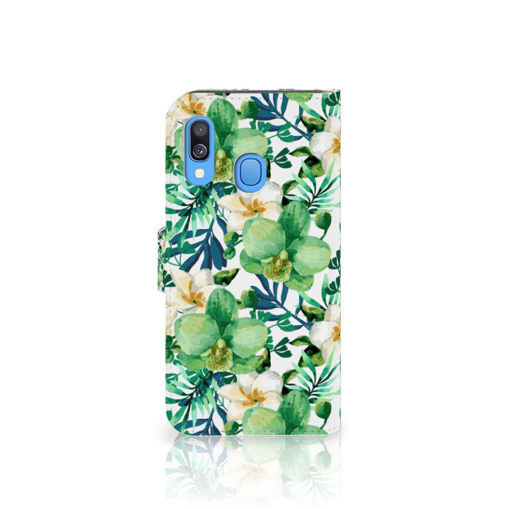 Samsung Galaxy A40 Hoesje Orchidee Groen