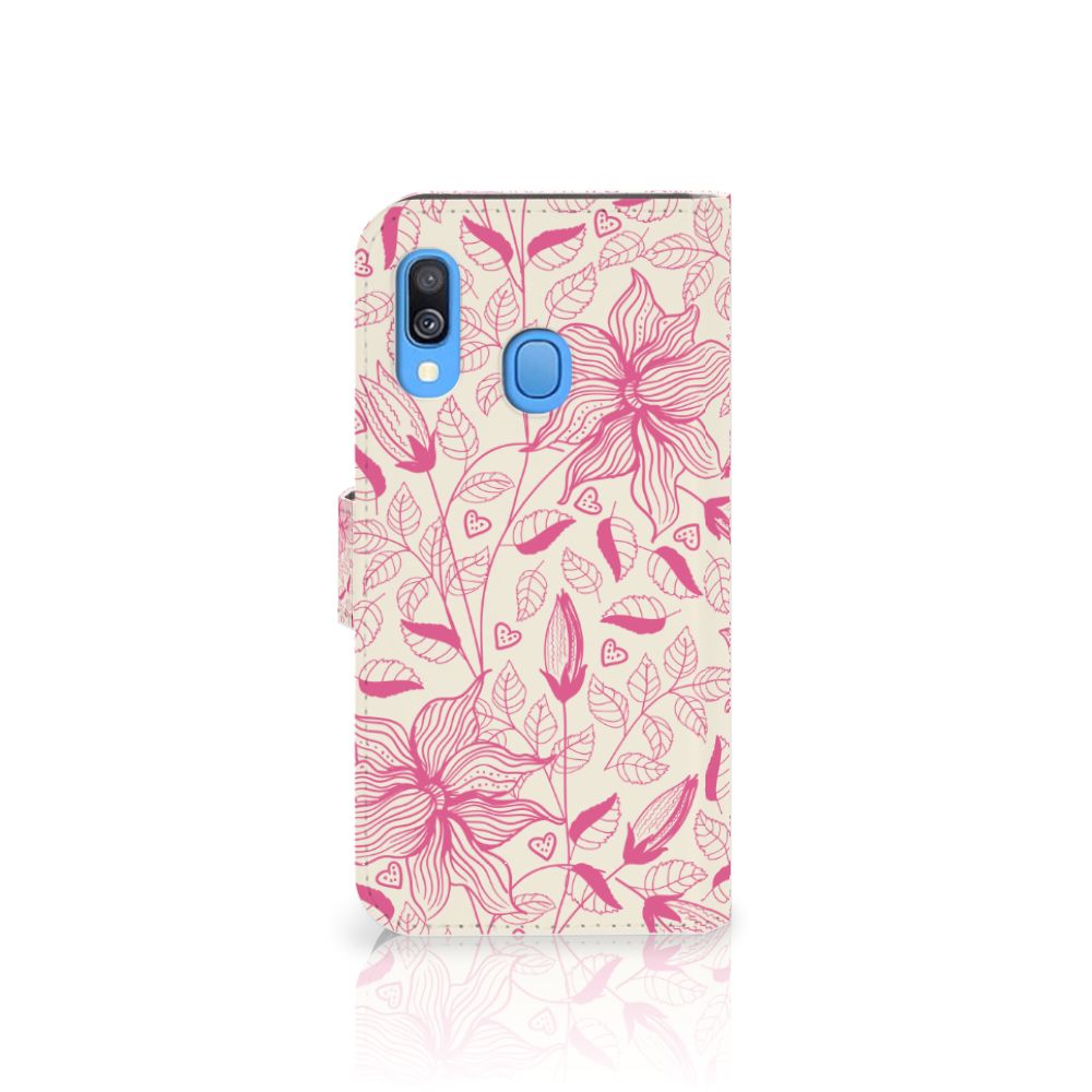 Samsung Galaxy A40 Hoesje Pink Flowers