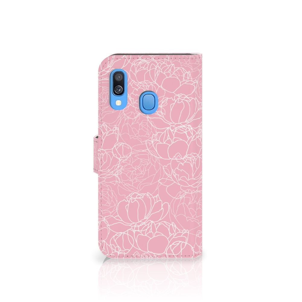 Samsung Galaxy A40 Hoesje White Flowers