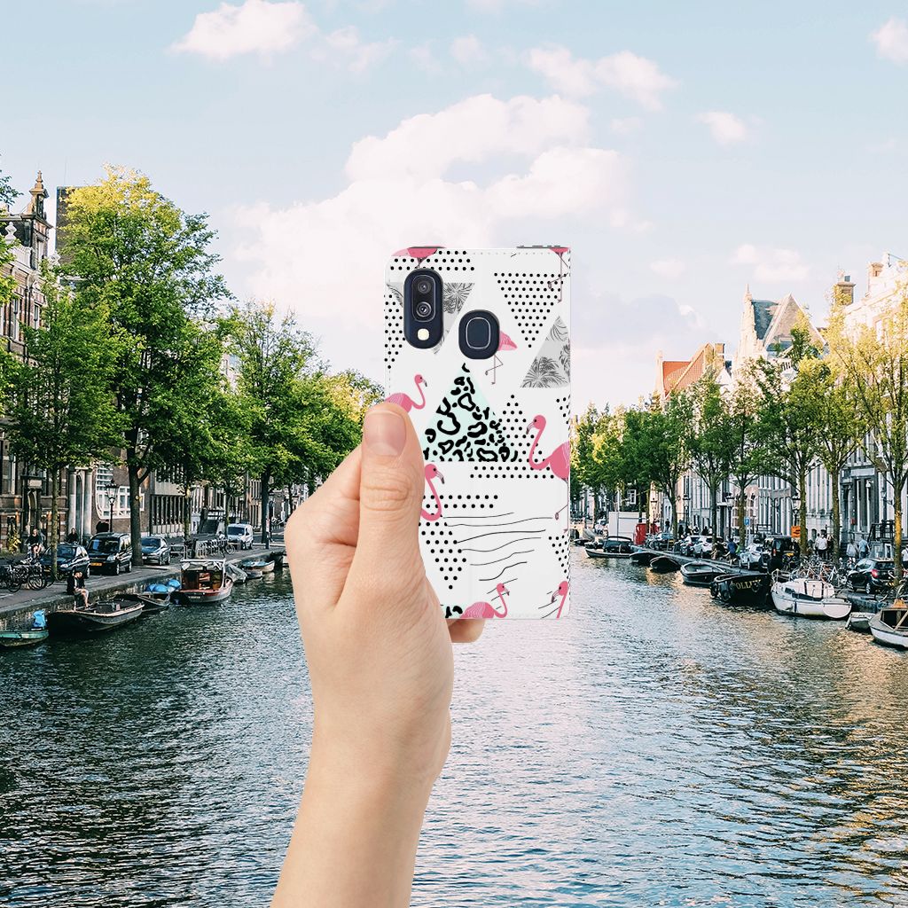 Samsung Galaxy A40 Hoesje maken Flamingo Triangle