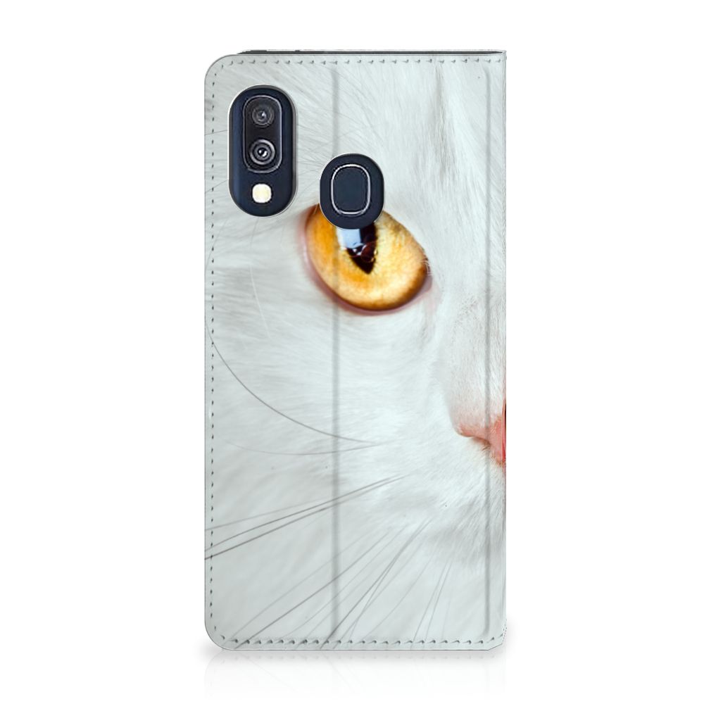 Samsung Galaxy A40 Hoesje maken Witte Kat