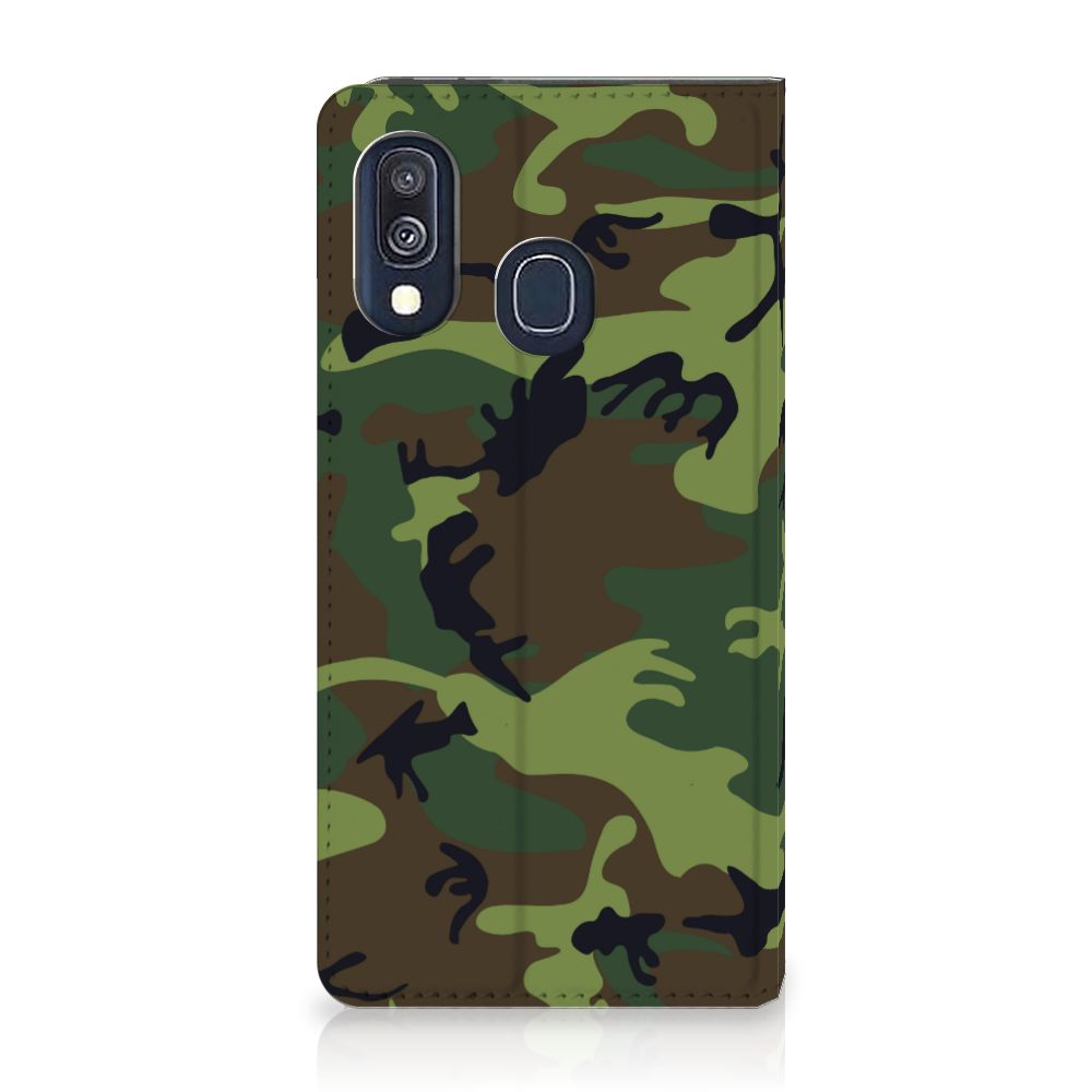 Samsung Galaxy A40 Hoesje met Magneet Army Dark