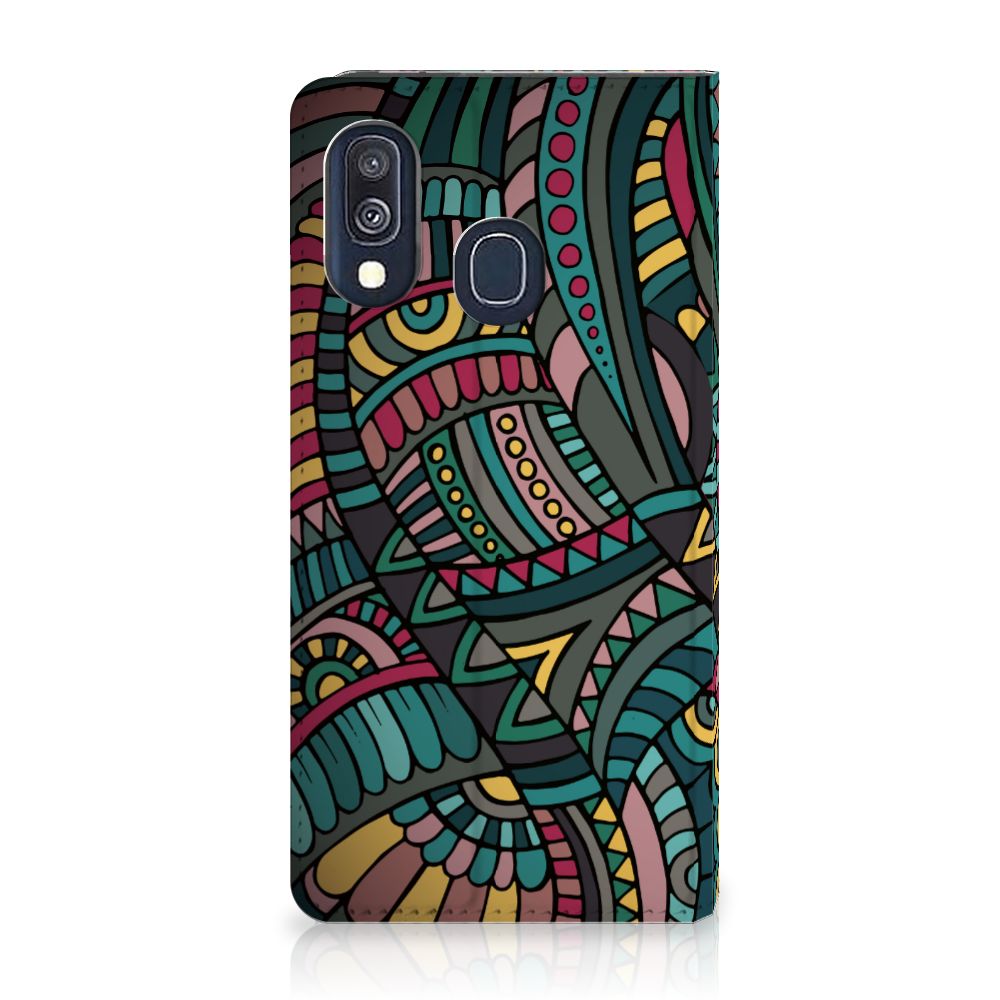 Samsung Galaxy A40 Hoesje met Magneet Aztec