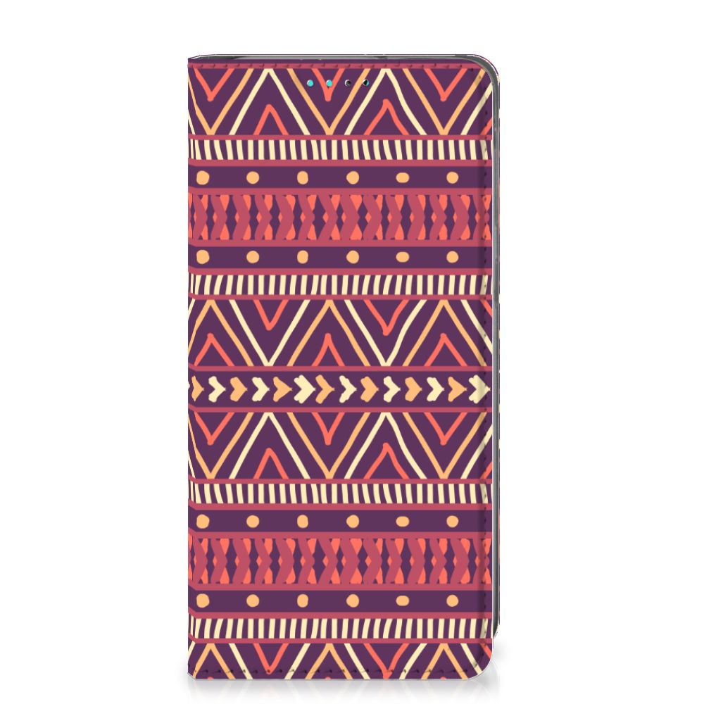 Samsung Galaxy A40 Hoesje met Magneet Aztec Paars