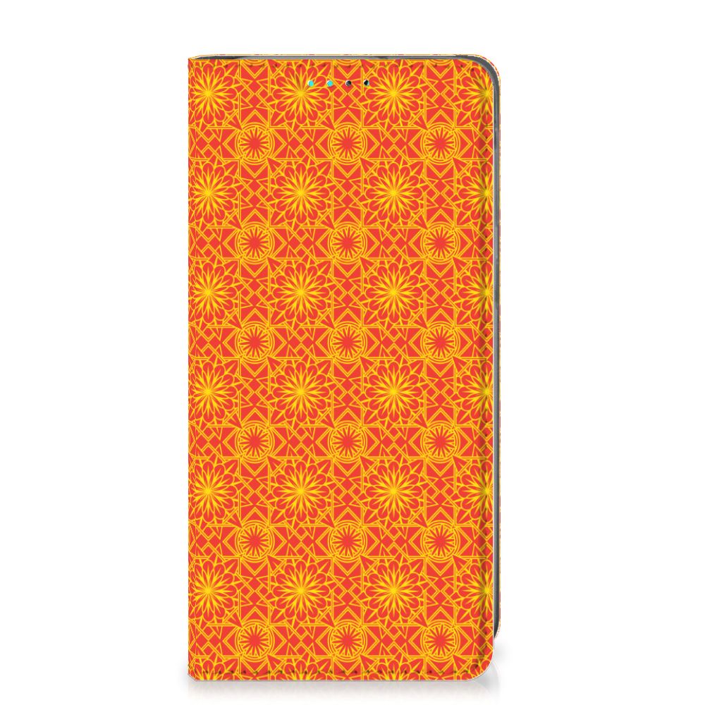 Samsung Galaxy A40 Hoesje met Magneet Batik Oranje