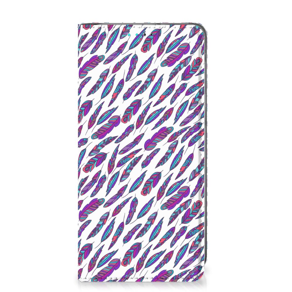 Samsung Galaxy A40 Hoesje met Magneet Feathers Color