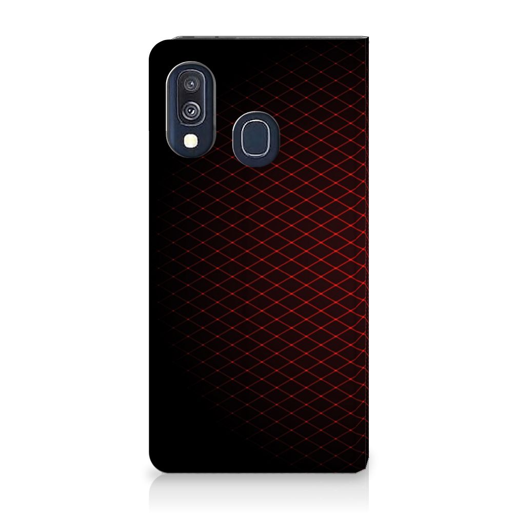 Samsung Galaxy A40 Hoesje met Magneet Geruit Rood