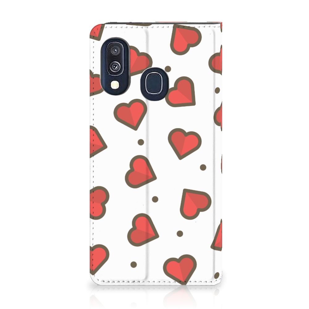Samsung Galaxy A40 Hoesje met Magneet Hearts