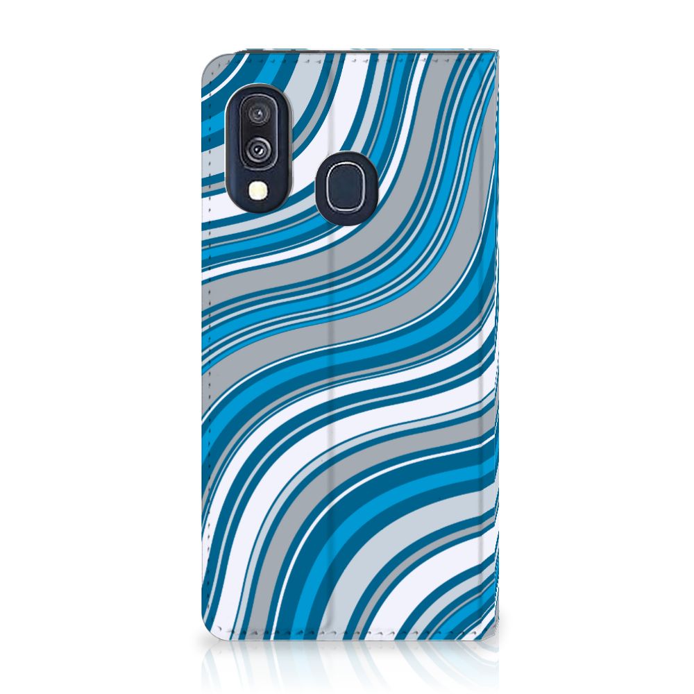 Samsung Galaxy A40 Hoesje met Magneet Waves Blue