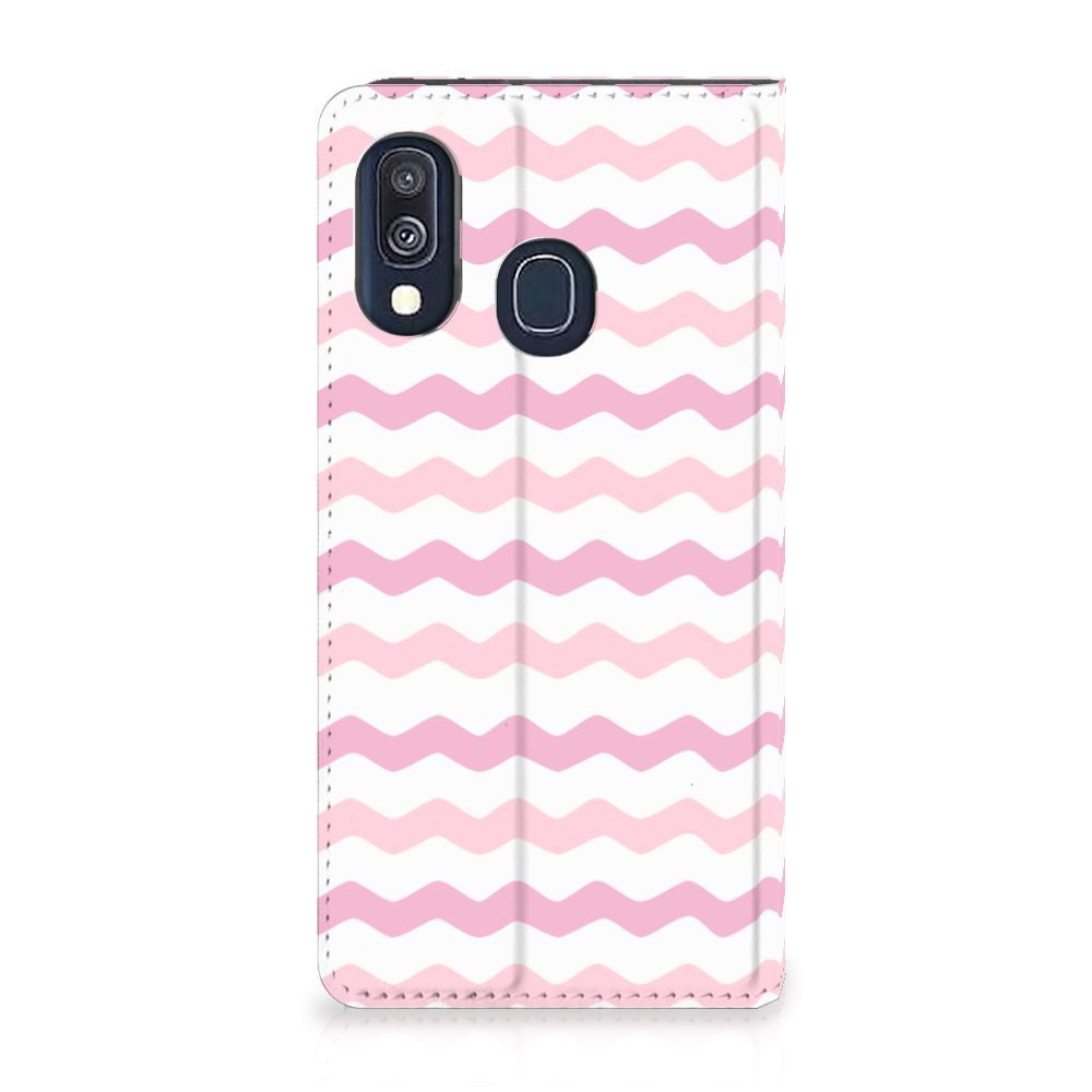 Samsung Galaxy A40 Hoesje met Magneet Waves Roze
