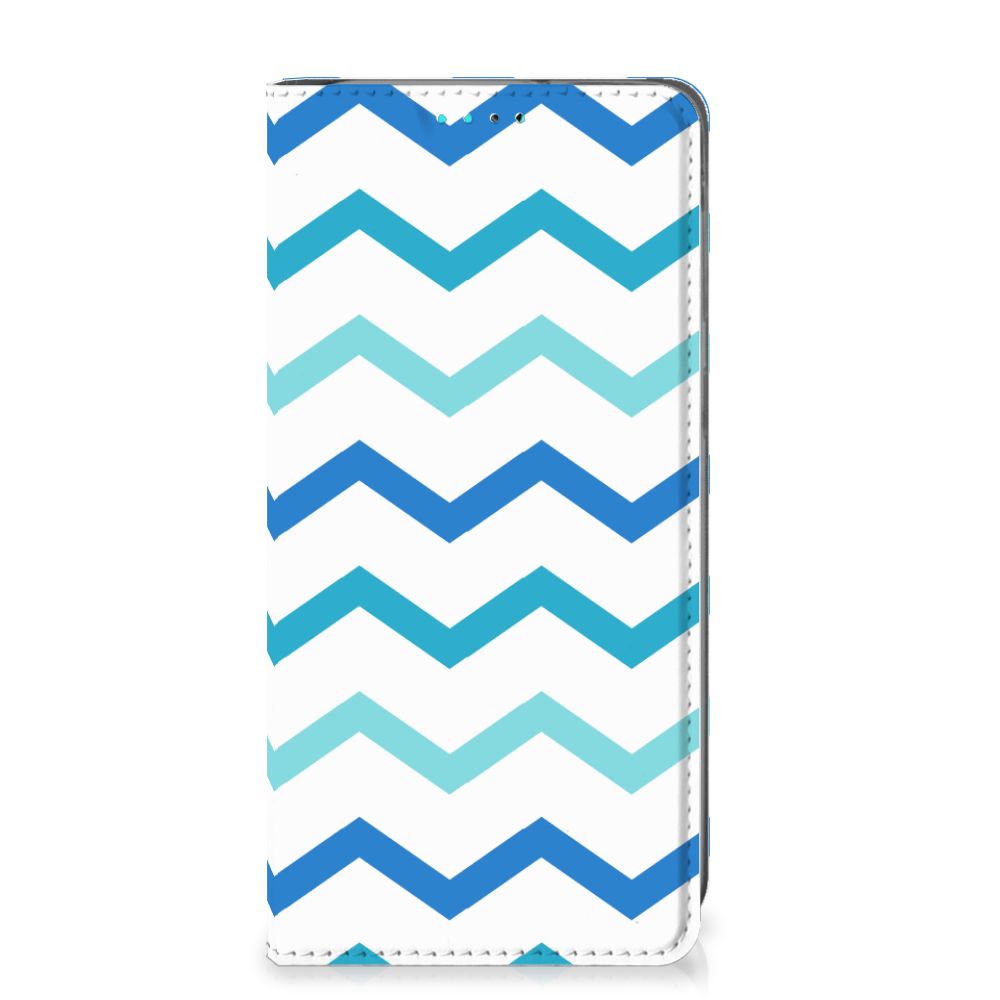 Samsung Galaxy A40 Hoesje met Magneet Zigzag Blauw