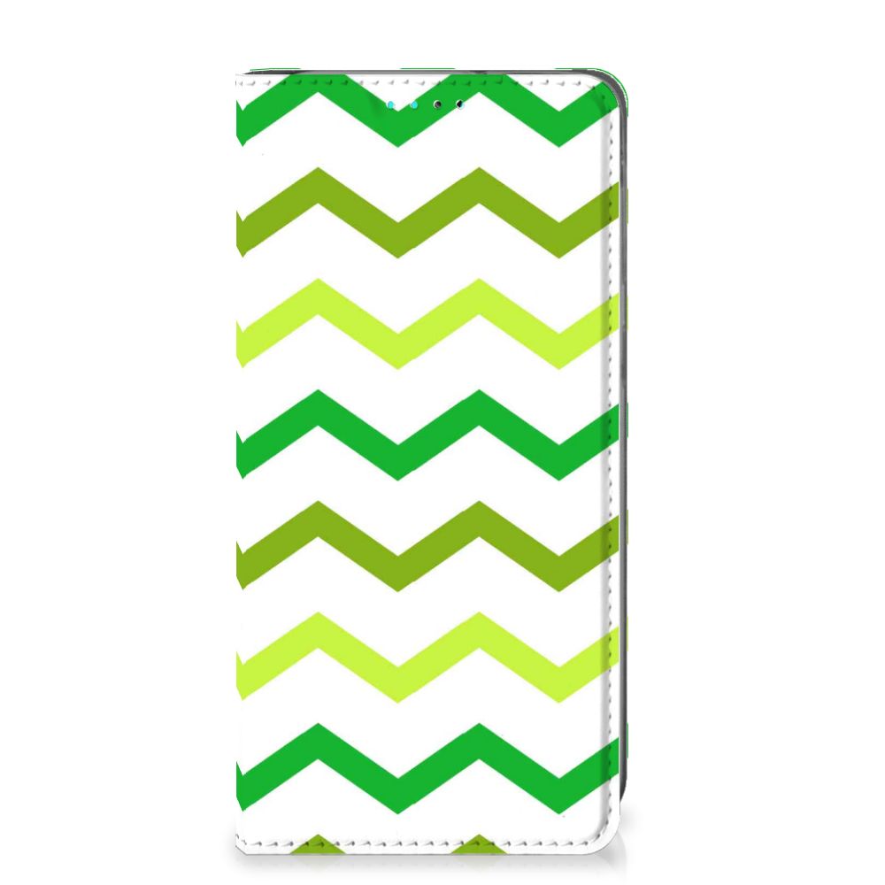 Samsung Galaxy A40 Hoesje met Magneet Zigzag Groen