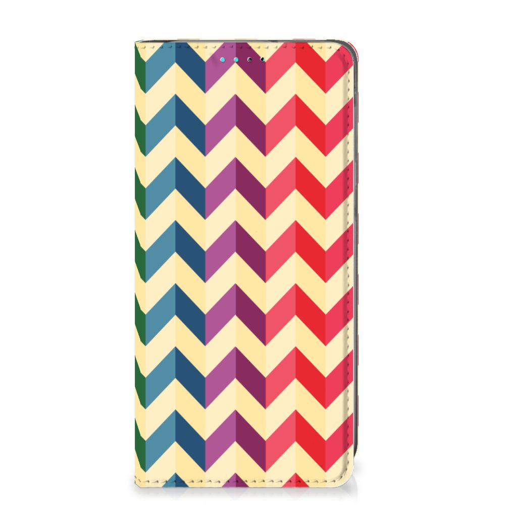 Samsung Galaxy A40 Hoesje met Magneet Zigzag Multi Color