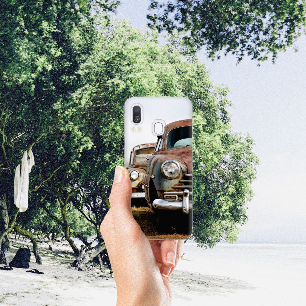 Samsung Galaxy A40 Siliconen Hoesje met foto Vintage Auto