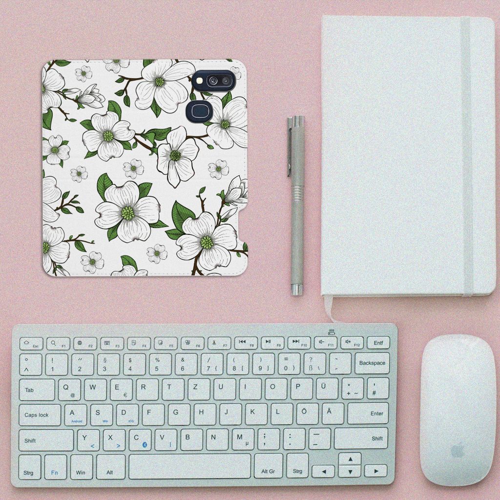 Samsung Galaxy A40 Smart Cover Dogwood Flowers