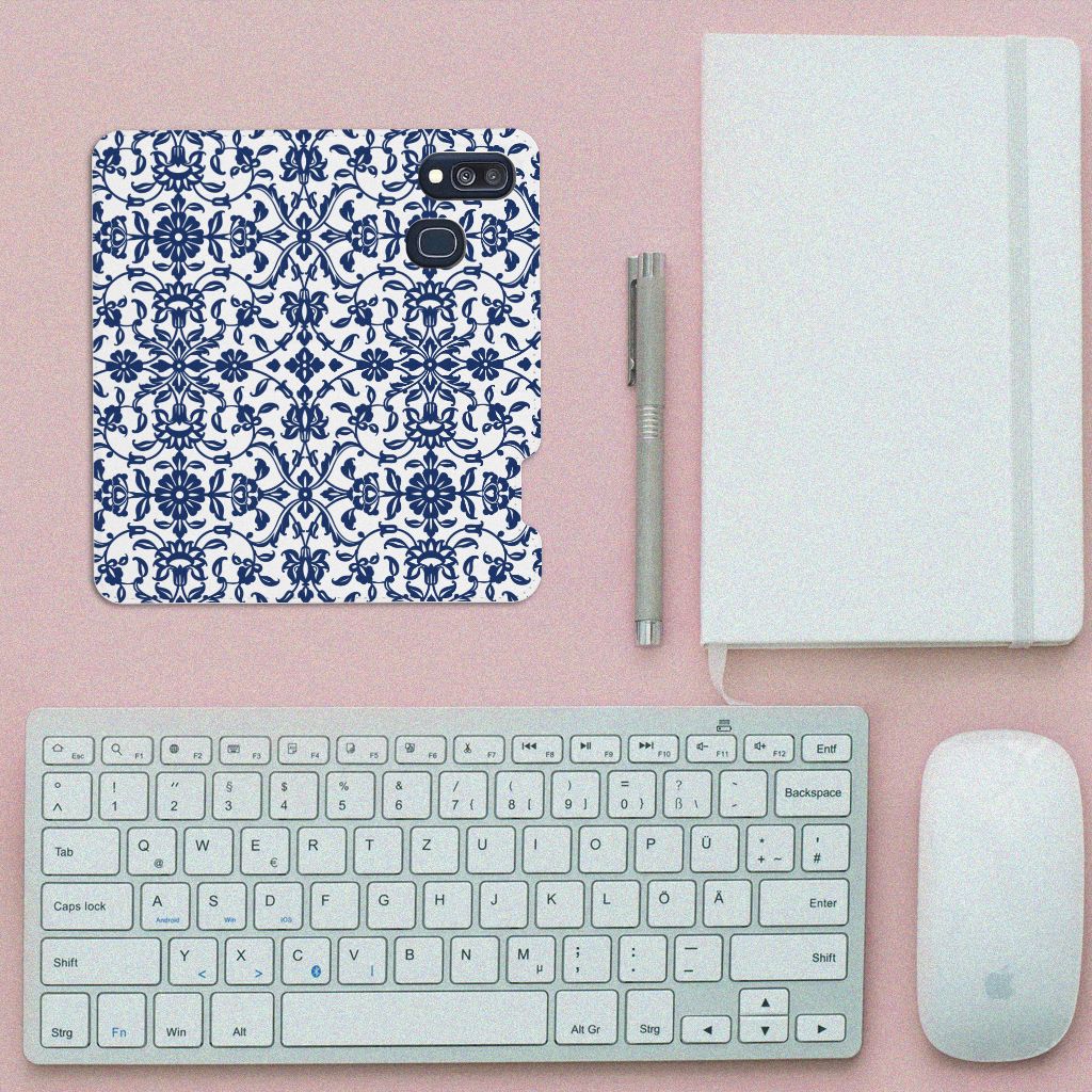 Samsung Galaxy A40 Smart Cover Flower Blue