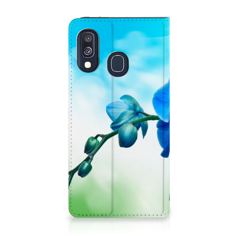 Samsung Galaxy A40 Smart Cover Orchidee Blauw - Cadeau voor je Moeder