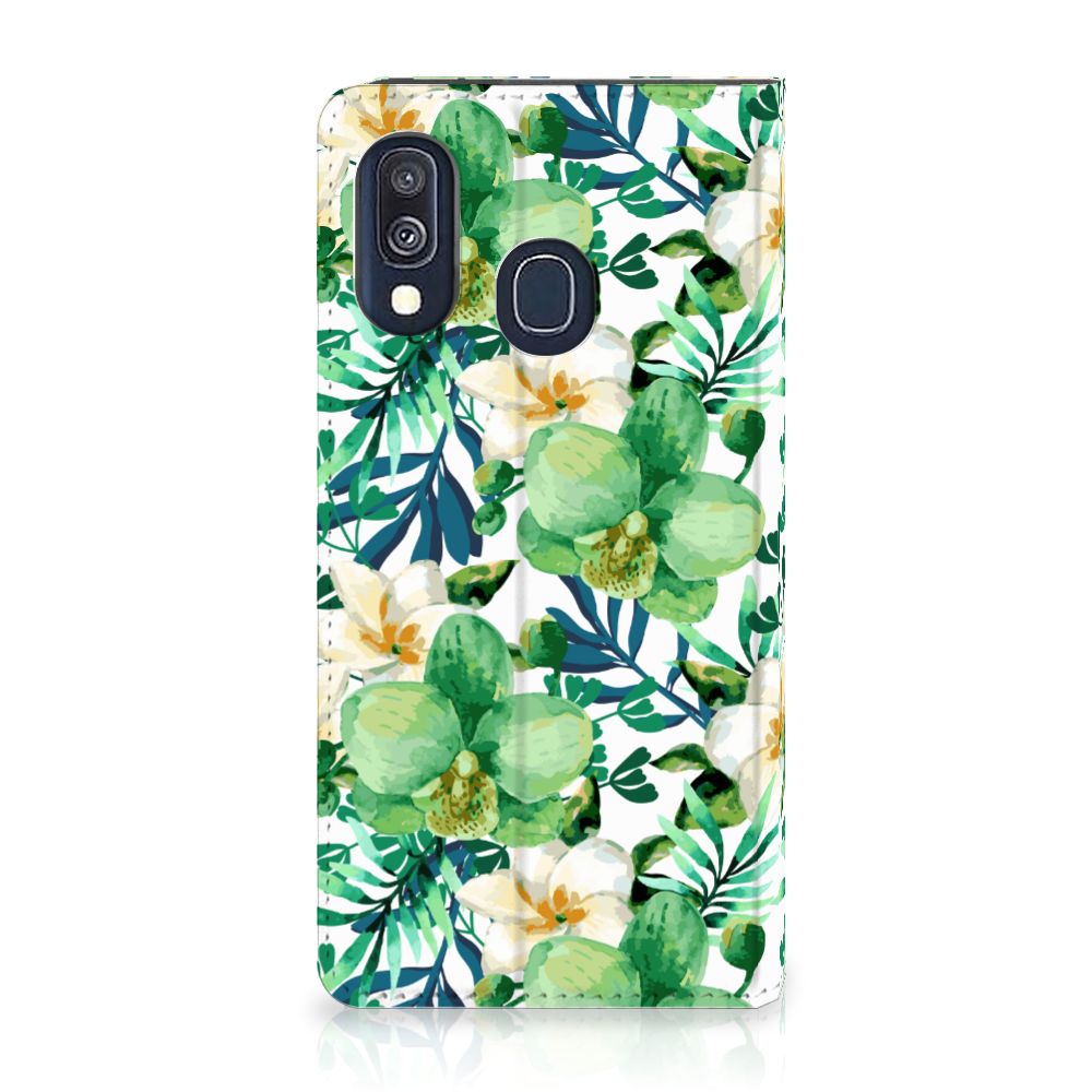 Samsung Galaxy A40 Smart Cover Orchidee Groen